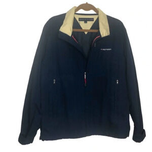 Tommy Hilfiger  Men’s Jacket Blue Tan M Zipper Front Pockets Vent Holes